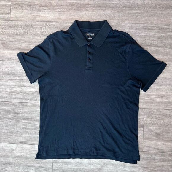 Saks Fifth Avenue Other - Saks‎ Fifth Avenue Black Pima Cotton 3-Button Short Sleeve Polo Size XL